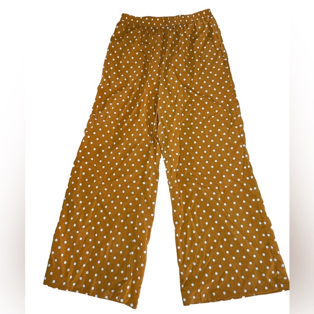 ❤️ Code X Mode Burnt Orange and White Polka Dot Flowy Pants Size Medium (E375)